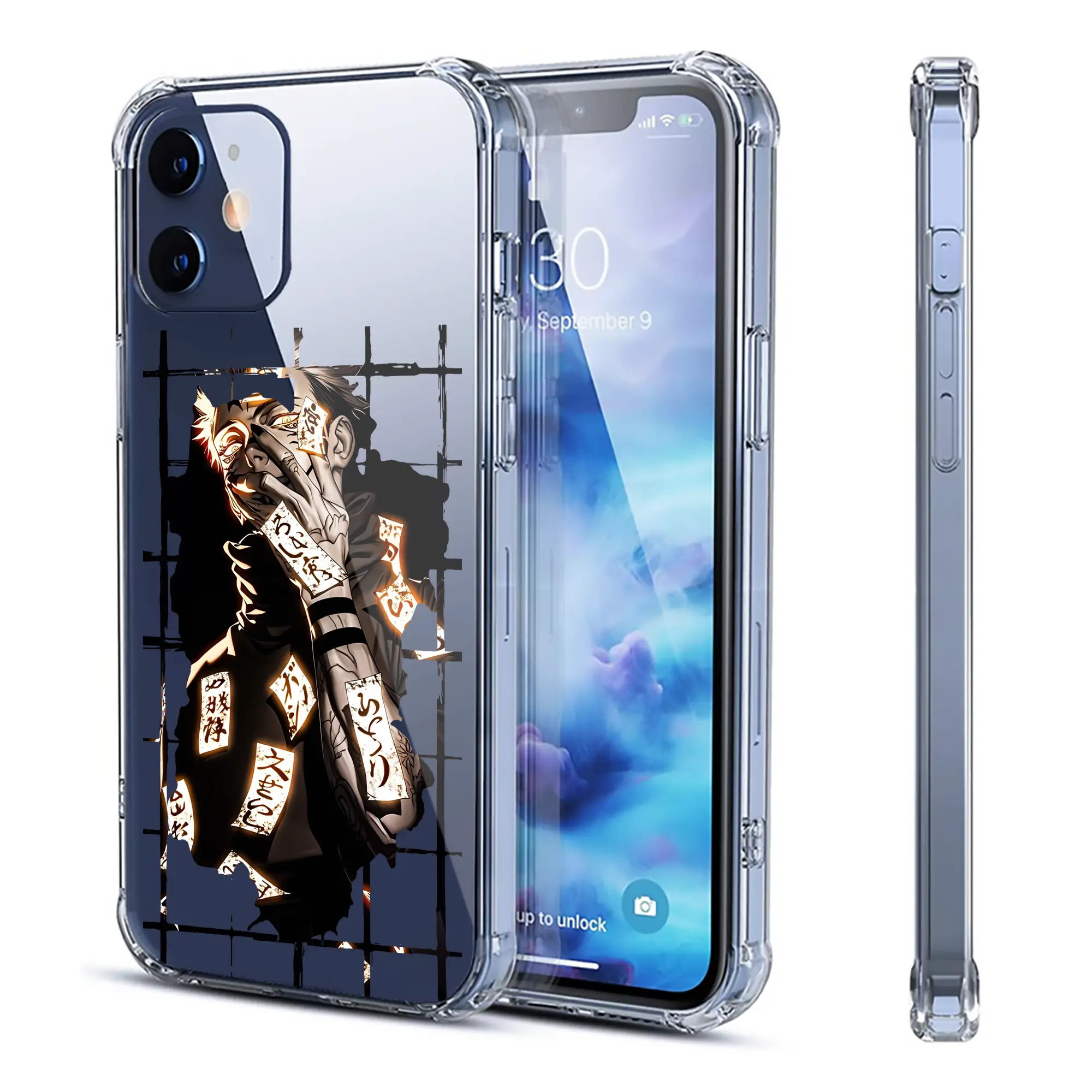 呪術廻戦 グッズ,両面宿儺 - IPhone 12シリーズ対応 ・ 透明スマホケース ・ クリアソフトケース ・ TPU素材 ・ 耐衝撃 ・ 高密着 ・ 防汚 防指紋 ・ 簡単着脱